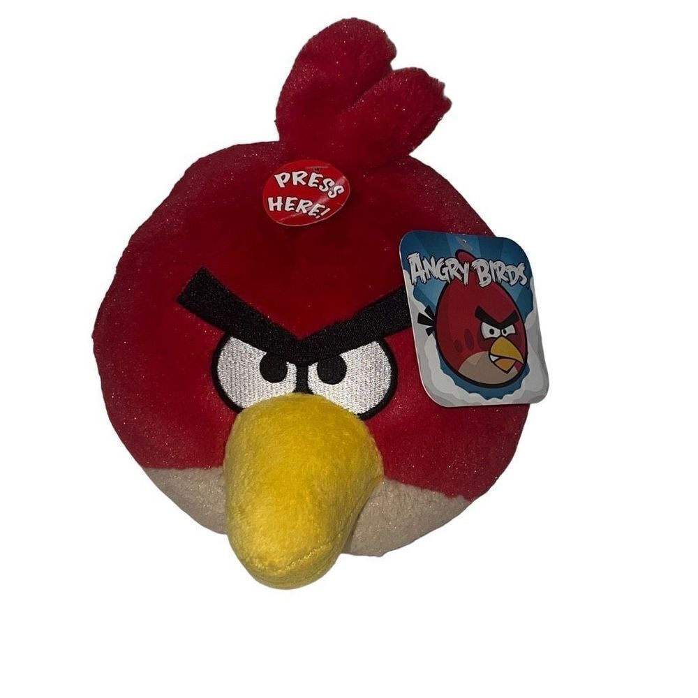 Angry Birds Red NEW Stuffed Plush Bird Talks 2010 Commonwealth 10.5” READ